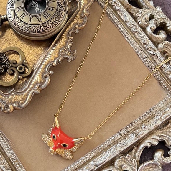 KATE SPADE • Into The Woods Orange Fox Necklace - Picture 5 of 5